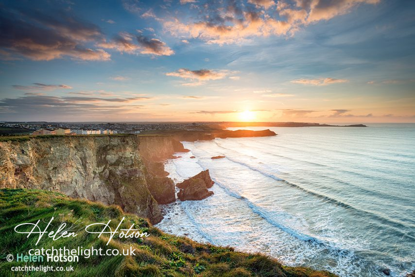 Beautiful Sunset over Porth in Newquay